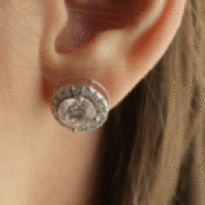Round Solitaire Studs With Jacket